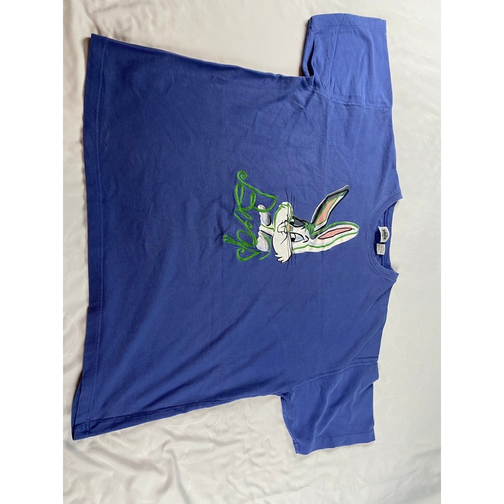 Looney Tunes Bugs Bunny T-Shirt Mens XXL Blue Good 1995 Vintage 90s - Picture 2 of 9